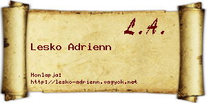 Lesko Adrienn névjegykártya